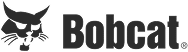 Black and white Bobcat logo with a stylized bobcat face on the left and the word Bobcat in bold black letters on the right.