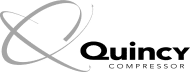 Quincy Compressor logo featuring a stylized Q swirl design to the left and the words Quincy COMPRESSOR in bold black letters on the right.